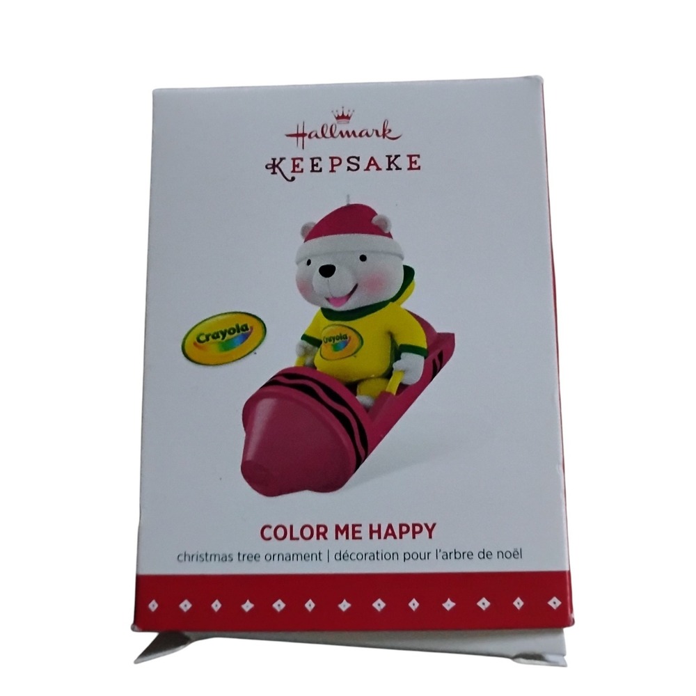 Hallmark Keepsake Color Me Happy Crayola Bear Crayon Rocket Christmas Ornament
